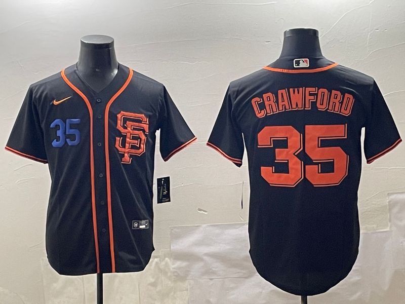 Men San Francisco Giants #35 Crawford Black Game 2025 Nike MLB Jersey style 2->philadelphia phillies->MLB Jersey